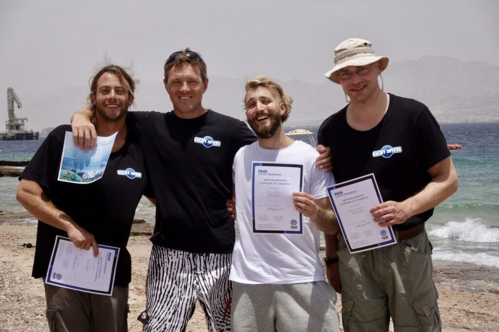Become a dive instructor in Eilat — PADI Course Director teaching on the Red Sea